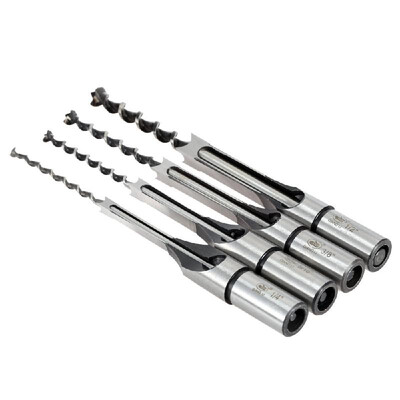 

4pcsset 14-12 Inch High Quality Woodworking Mortising Chisel Set Professional Square Hole Extended Drill 14" 516" 38" 12