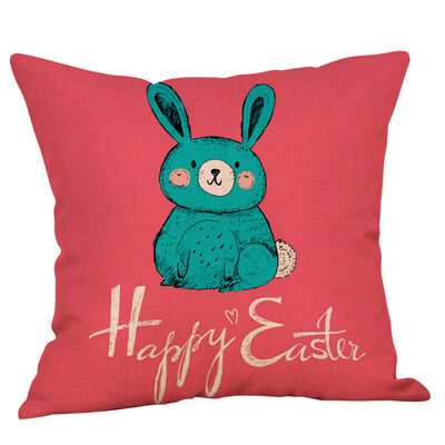 

〖Follure〗Easter Cotton Square Rabbit Throw Pillow Case Waist Cushion Cover Home Decor A