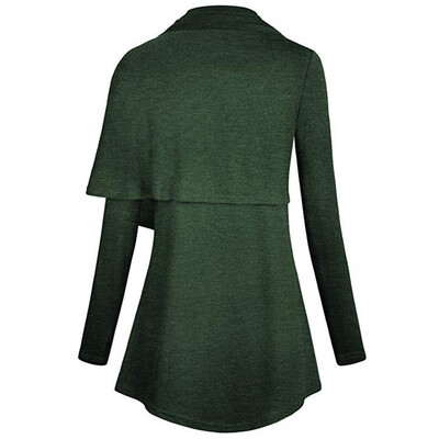 

Toponeto Womens Long Sleeve O-Neck With Buttons Irregular Hem Sweatshirt Blouse