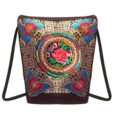 

Ethnic Women Zipper Mini Shoulder Embroidery Clutch Casual Messenger Bags