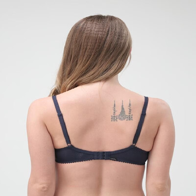 

Cross-border supply to Europe&America translucent lace sexy ultra-thin bra 65ABCDEFGHI75BCDEFGHI blue