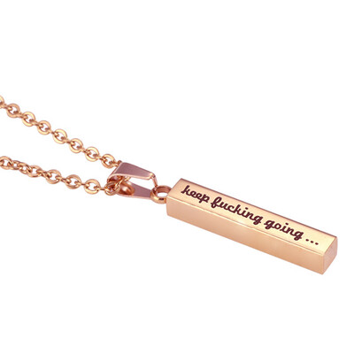 

Engraved Keep Fucking Going Pendant Necklace Inspirational Gifts for Men Women Boys Girls