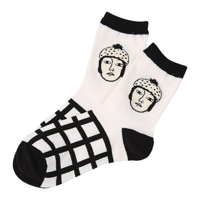 

Cool Japanese Punk Figure Striped Cartoon Socks Line Anime