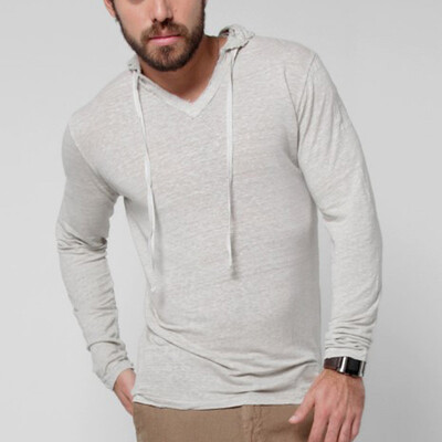 

Mens Hoodie Pullover V Neck Casual Solid Long Sleeve Hooded Sweatshirt Tops