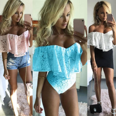 

Fashion Women Lace Bodysuit Women Deep V Sleeveless Sexy Transparent Jumpsuit Strap Catsuits Bodycon Top