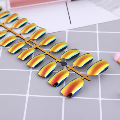 

24pcs False Nails Full Cover Fake Nails ABS Artificial Tips Nail Art Decor