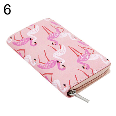

Women Fruits Heart Flamingo Printed Long Wallet Clutch Purse Card Phone Holder