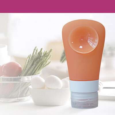 

〖Follure〗Travel Packing Silicone Press Bottles Set Lotion Shampoo Bath Container Blue