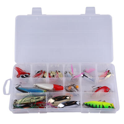 

Greensen 40 Pcs Bionic Fishing Hard Lures Pencil Popper Sequins Bait Set with Box