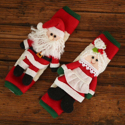 

4Pcs Christmas Santa Refrigerator Microwave Oven Door Handle Protective Covers