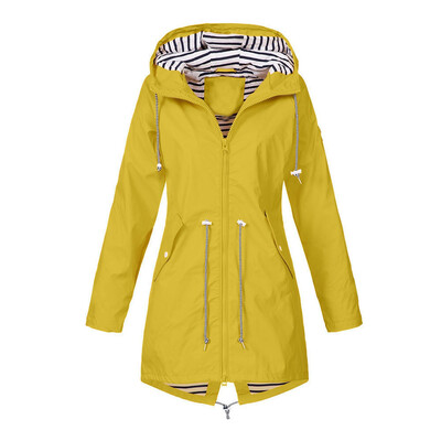 

Roseonmyhand Womens Solid Rain Jacket Outdoor Jackets Waterproof Hooded Raincoat Windproof