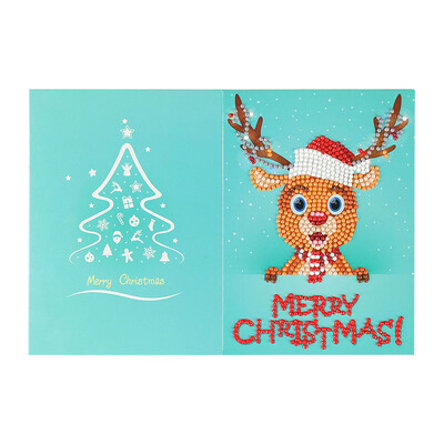 

US 8 Types 5D Diamond Painting Christmas Greeting Card DIY Crafts Kit Xmas Gifts