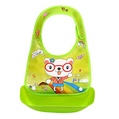 

Infant Kids Cartoon Graphics Silicone Bibs Newborn Detachable Baby Rice Towel Saliva Towel Silicone Bib