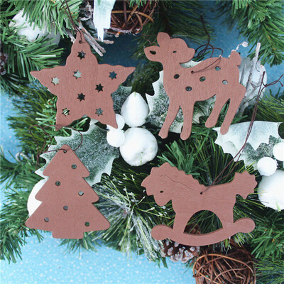 

Tailored 4pcs Wooden Pendant Christmas Decorations Childrens Home Decoration Gifts