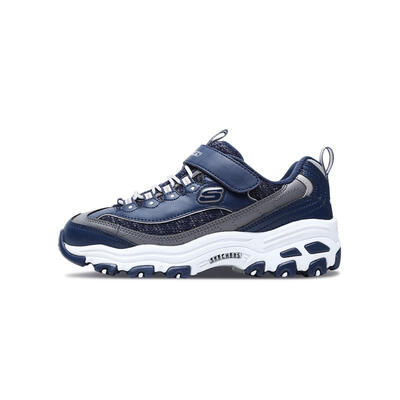 

Skechers comfortable&breathable childrens sports shoes fashion Velcro casual panda shoes 664094L navy blue 35