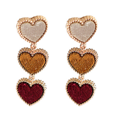 

Fashion Women Velvet Heart Ear Drop Dangle Earrings Party Jewelry Accessories