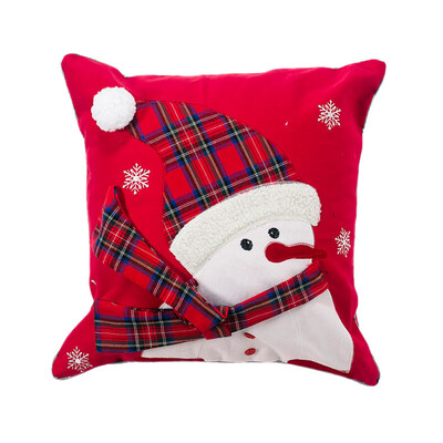 

Tailored New Christmas Snowman Alphabet Cotton Embroidery Decorative Pillowcase