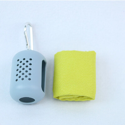

Foldable Travel Towel Mini Portable Hiking Camping Dry Quickly With Silicone Case Outdoor Tool Sports Face Hand Towel