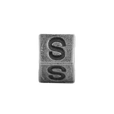 

Antique Silver Plated Alloy European Beads Large Hole Cube Beads with Initial Letter Cadmium Free & Lead Free LetterS