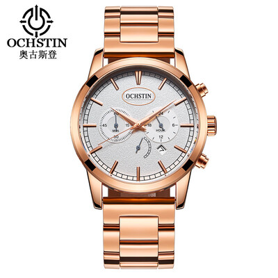 

OCHSTIN Augustine casual fashion mens watch luminous non-embroidered steel watch 6-pin calendar quartz watch steel