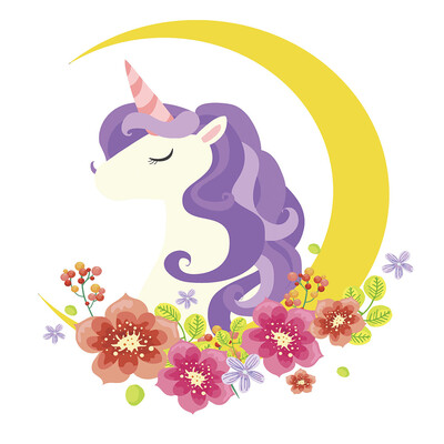 

Wall Sticker Unicorn Wall Art Stickers Flowers Pattern Wall Decals for Home Room Decor