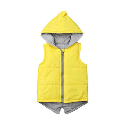 

Kids Baby Girl Dinosaur Cotton-padded Jacket Waistcoat Vest Sleeveless Outwear