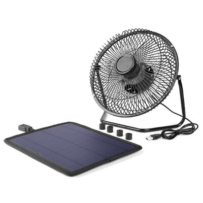 

8 inch USB Solar Cooling Ventilation Fan55W Solar Panel Charger Powerbank