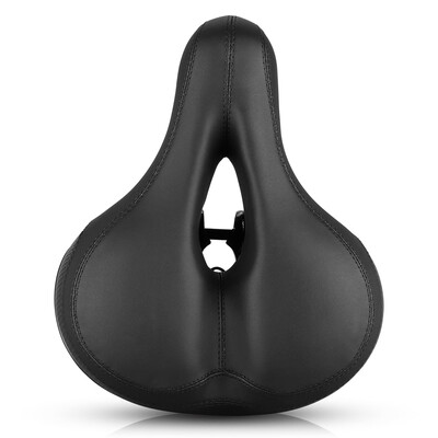 

Comfortable Men Women Bike Seat C99 Memory Foam Padded Leather Wide Bicycle Saddle Cushion with Taillight