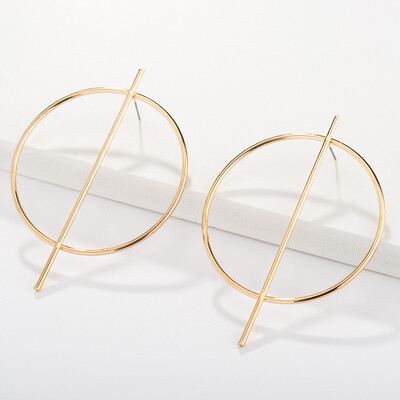 

New Fashion Big Circle Round Drop Earrings for Women Gold Silver Color Earring Party Jewelry Gift Statement Punk Mujer oorbellen