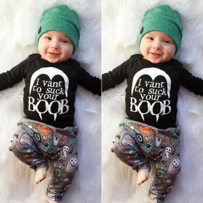 

Halloween Infant Baby Boy Clothes Long Sleeve Tops T-Shirt Pants Trousers Outfit
