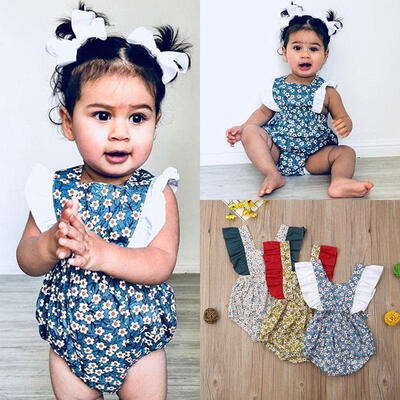 

Newborn Baby Girls Ruffle Sleeveless Romper Bodysuit Jumpsuit Outfits Sunsuit