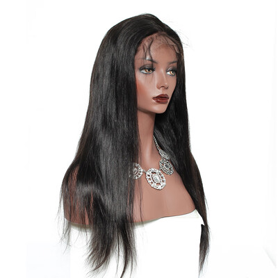 

Dolago virgin Straight 360 Lace Frontal Wig 180 Density Lace Front Human Hair Wigs For Women Peruvian Lace Wig Natural Black