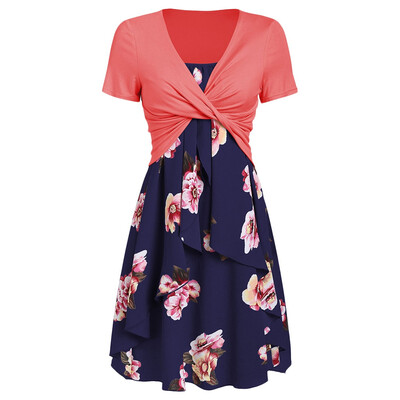 

Flower Cami Dress&Twisted T-shirt Set