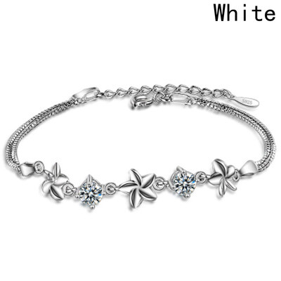 

925 Women Jewelry Silver Individual Usable Purple Bracelet Lucky Crystal Fashion White Usable Bracelet Rhinestone