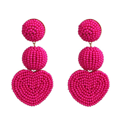 

2019 New Heart Beads Gold Metal Love Drop Earrings Hollow Geometric Earrings Women Gifts Jewelry Brincos Pendientes