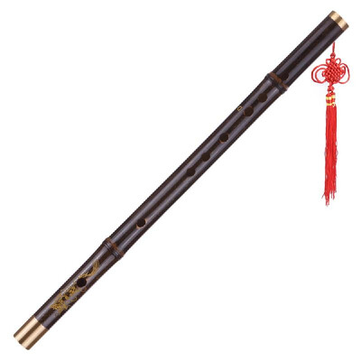 

Professional Black Bamboo Dizi Flute Traditional Handmade Chinese Musical Woodwind Instrument Key of D Study Level