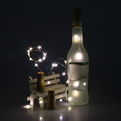 

Siaonvr Solar Wine Bottle Cork Shaped String Light 8 LED Night Fairy Light Lamp MR