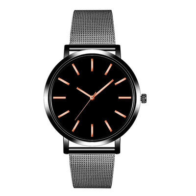 

Women Simple Black Watch Luxury Mesh Band Stainless Steel Quartz Wristwatch Ladies Fashion Business Watches Relogio Feminino