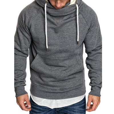 

Mens Solid Long Sleeve Hoodie Baggy Drawstring Pullover Sweatshirt Gym Sweater