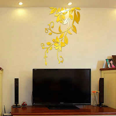 

Removable 3D Mirror Flower Vine Art Wall Sticker Acrylic Mural Home Room Decor
