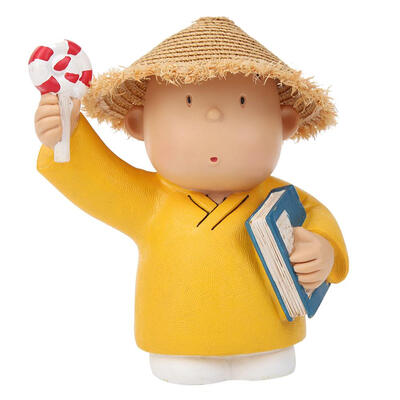 

Cute Straw Hat Small Monk Vinyl Piggy Bank Saving Money Box Children Gifts