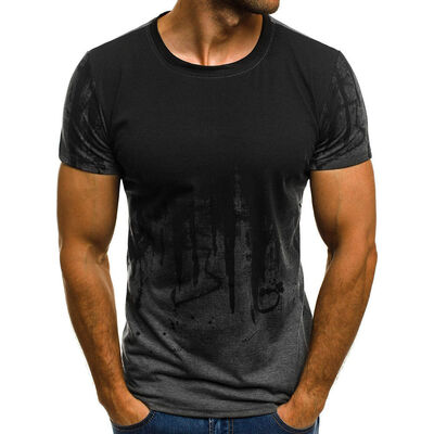 

Mens T Shirt Slim Fit Casual T-shirt Tops Summer Clothes Bodybuilding Muscle Tee