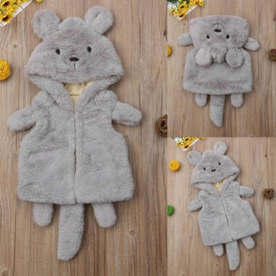 

Kids Boys Girls Winter Fluffy Fur Vest Gilet Waistcoat Coat Bodywarmer Jacket