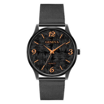 

Gobestart Fashion Cool Unique Digital Literal Multi Layer Dial Men Quartz Mesh Belt Watch
