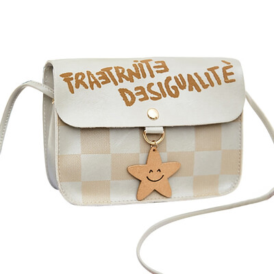 

Shoulder Square Bag Star Smile Face Sequin Small Messenger Bag Ladies Korean Letter Print Mobile Phone Packet