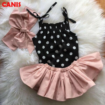 

Toddler Kid Baby Girl Summer Tops Romper Skirt Dress Shorts 3Pcs Outfits Clothes