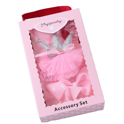 

Baby Girls Hair Accessory Set Hair Clips Barrettes Headband for Newborn Toddler Children 3Pcs Pink Crown