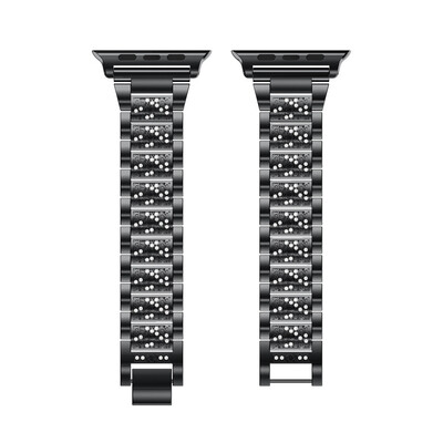 

〖Follure〗Luxury Alloy Crystal Watch Band Wrist Strap For Apple Watch Series 3 38MM BK