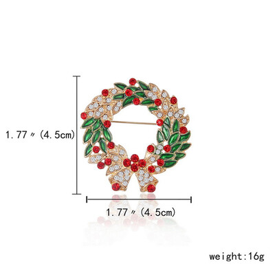 

Xmas Enamel Snowman Stockings Santa Tree Brooch Pin Christmas Gifts Women Men Brooches Charm Crystal Rhinestone