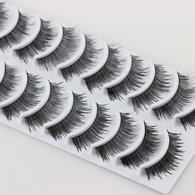

〖Follure〗10 Pairs Thick Long Cross Party False Eyelashes Black Band Fake Eye Lashes